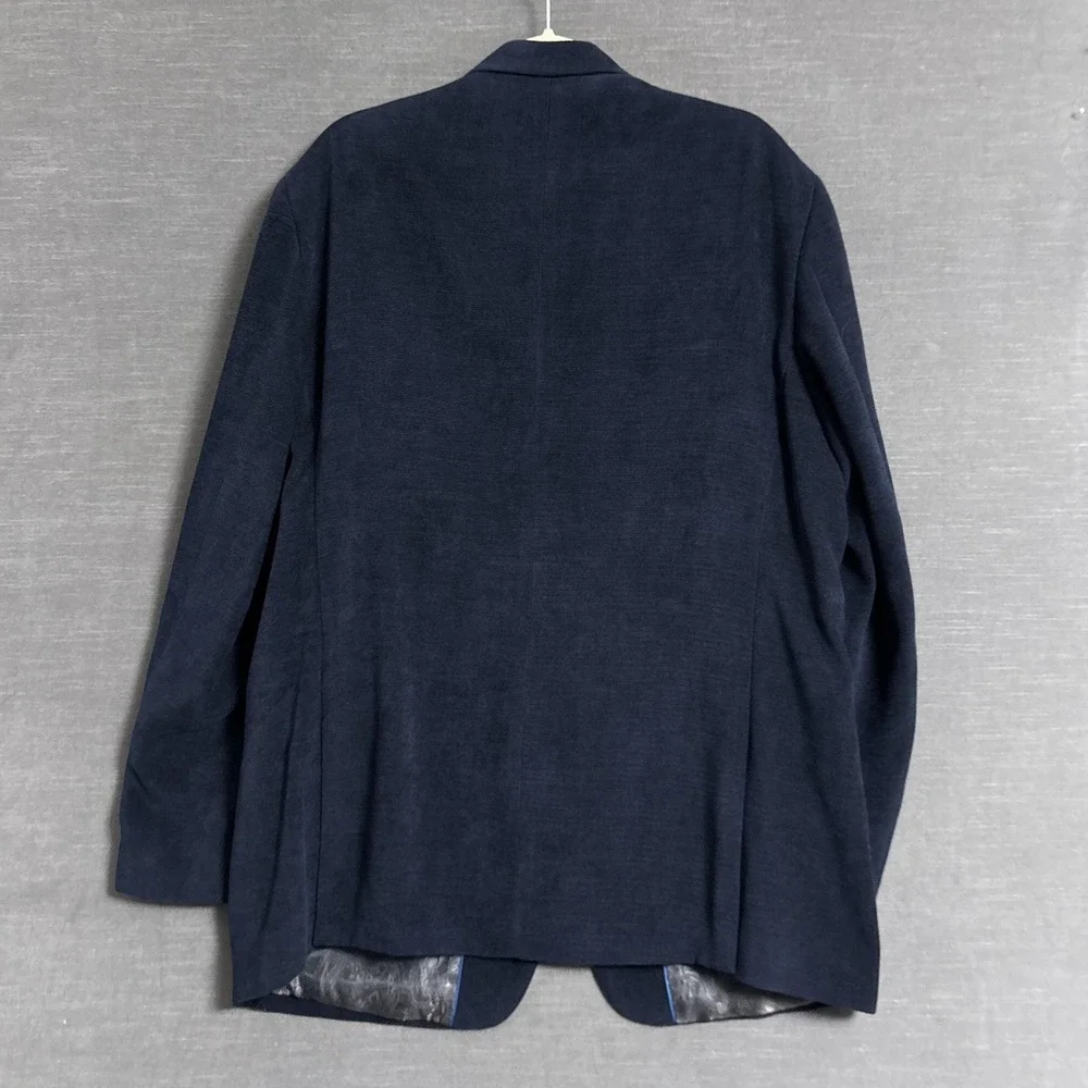 Afazzy Sport Coat 46L Navy Blue Corduroy Blazer Jacket Classic Casual‎ Business